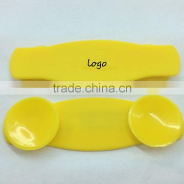 Yellow Silicone mobile cell phone sucker stand, Promotional Silicone mobile phone sucktion stand, PTP034