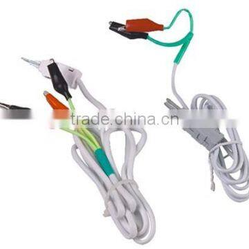 plastic 2 pole test cord, plug to Alligator clip