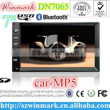 7inch 2din car mp5 with USB/SD/Radio/AUX/Bluetooth functions and 1080P multimedia