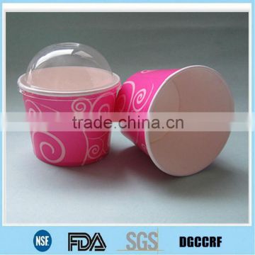 disposable yogurt paper bowl, yogurt paper cup with lid, custom printed ice cream paper cup