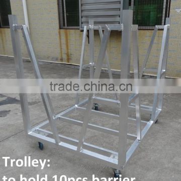 electrical safety crowd barrier with trolley