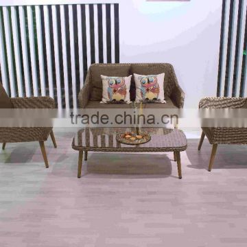 Home garden mail order PE wicker sofa furniture, bamboo garden set