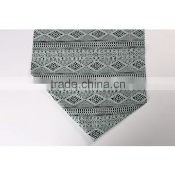 Classical blue rhombus design polyester double jacquard knitting fabric