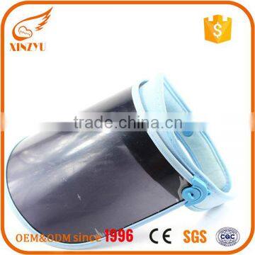 Wholesale fashion plastic sun visors cap with cotton twill piping