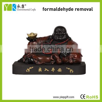 Chinese religious craft laughing buddha statue 3D shape cute car interior decoration and accessories