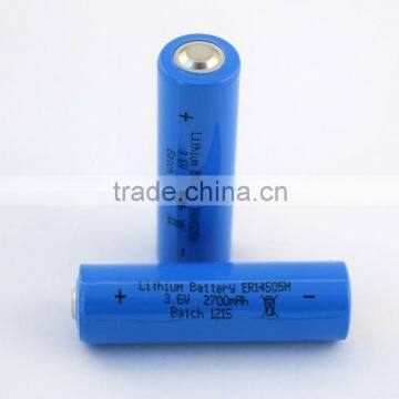 GEB 3.6v Li/SOCl2 lithium battery AA er14505H 2700mah with high capacity