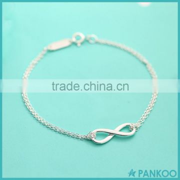 Wholesale Fashion Hot Sale 925 Sterling Silver Chian Infinity Bracelet