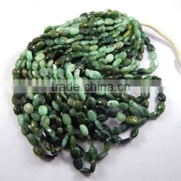 NATURAL SHADED EMERALD OVAL SHAPE BEADS