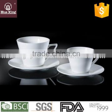 H7740 super white high quality round cup and saucer set porcelain