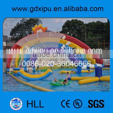 2015 hot sale playground equipment china inflatable floating water slide for adults
