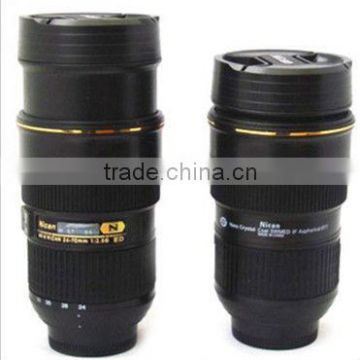 camera lens mug nican 24-70mm PVC and stainless steel travel mug,coffe cup with cap twist