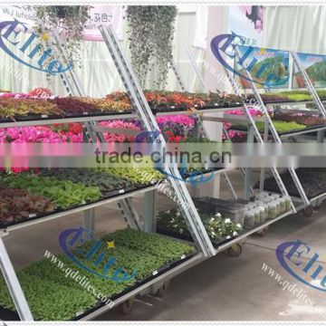 27 Seeding bed with wheels, flower shelf for greenhouse, plant pot shelf