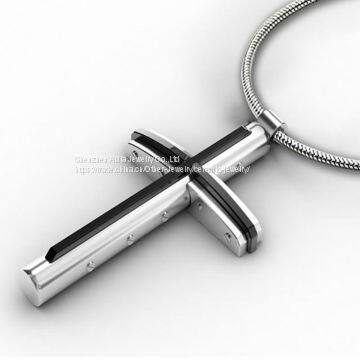 OEM / ODM Stainless Steel Pendant Black Cross Fashion