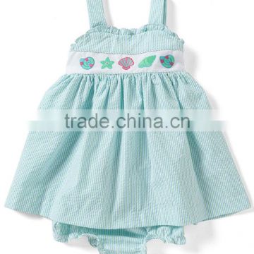 2017 wholesale boutique baby mint green clothing organic 100% cotton baby romper two pieces toddler clothing