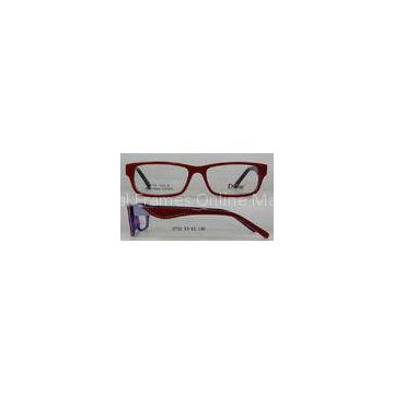 Purple / Yellow Acetate Optical Frames For Women , Angular Narrow Eyeglass Frames