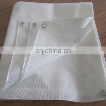clear mesh waterproof canvas ,pvc mesh fabric