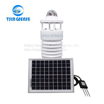 WAS3000 wireless agricultural weather monitoring station with light intensity sensor and solar radiation sensor integrated solar panels