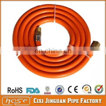 25 Foot Orange PVC Liquid or Vapor Propane Flexible PVC Gas Hose with Male 1/4-Inch fittings For Gas Cylinder Hose