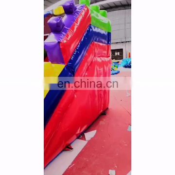 Building block pink small kid game inflatable bouncer bouncy jumping castle for sale