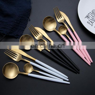 Custom Modern Stainless Steel High Quality Luxury cutlery Gradient Spoon Set Bulk Gold Flatware