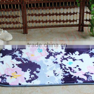 flower design printed bath mats latex backing non-slip bath mat