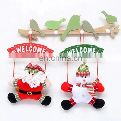 Merry Christmas Cute Santa Claus Snowman Door Hanging Christmas Tree Home Decor Ornaments Xmas Gift New Year Decoration