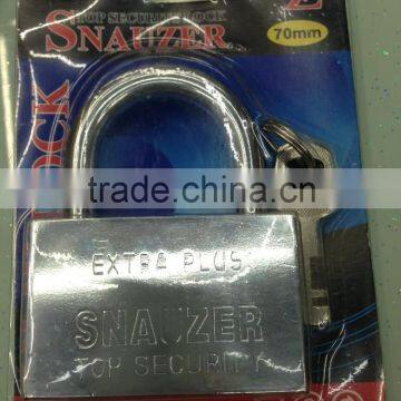 Chrome Plated Square Iron Padlock with Vane Keys, Chromed Iron Padlock