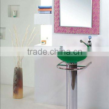glass sink cabinet/bathroom glass sink cabinet/tempered glass sink cabinet