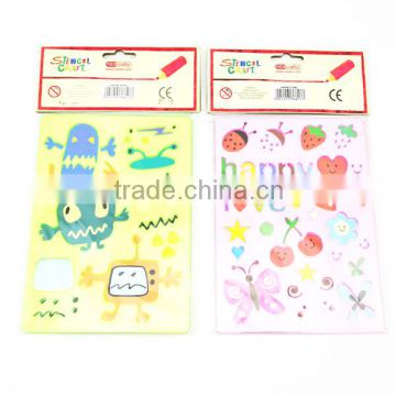 Factory Wholesale Tow Pieces Cute Kids Patterning Drawing Stencil Ruler