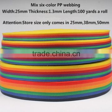 wholesales 38mm rainbow webbing belt for luggage belt