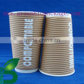 a biodegradable disposable pla double wall paper cup