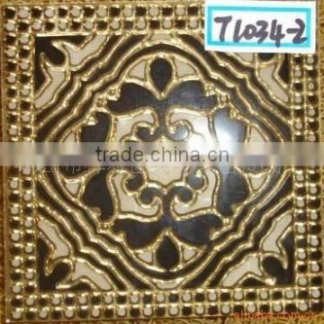 Top grade black and gold ceramic decor tile 7.3x7.3/8x8/10x10