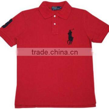 Red embroidered stylish & fashionable polo t-shirts for men