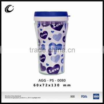 promotional advertising cup tableware water 250ml mini plastic cup with artwork design promotion newest cup