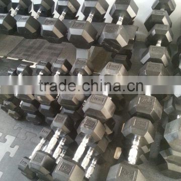 China factory price rubber coated chrome dumbbell plate