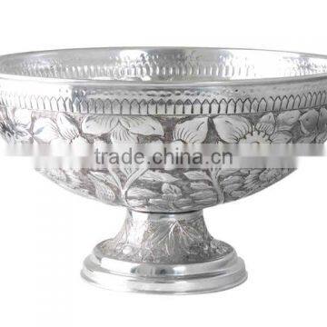 aluminium cast round eitching silver plated wine cooler