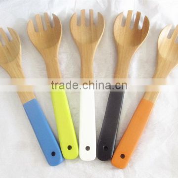 durable bamboo spork with color handle