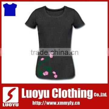 2017 womens high qualit polyester o neck soft t shirt made in china