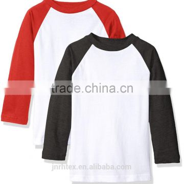 Plain high quality blank raglan t-shirt for kids