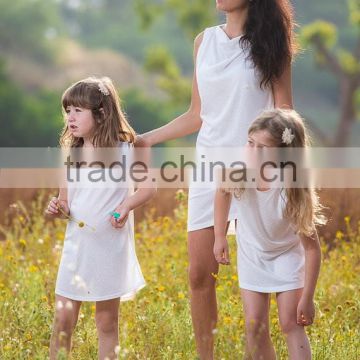 cheap simple design family clothes outfit mother and children girls dresses, mommy and me dresses matching