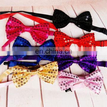 Christmas large sequin flashing bow tie