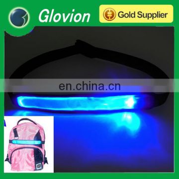 Hot sale fashion light up strap for bag adjustable glowing backpack straps running flashing backpack straps