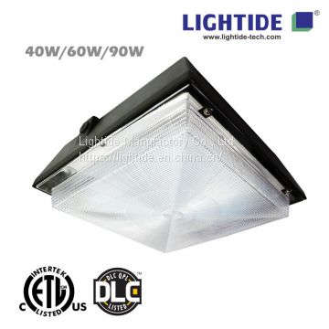 DLC Premium LED Gas Station Light, 90W, 200-480VAC, 5 YRS Warranty