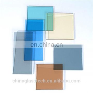 sunlight reflective 4-10mm blue tempered glass for outside wall