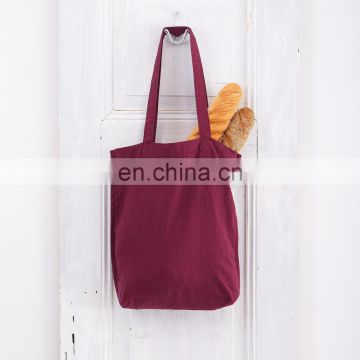 Excellent quality Burgundy Red Linen tote bag with handle, Linen Shopping Bag, Linen Shoulder Bag