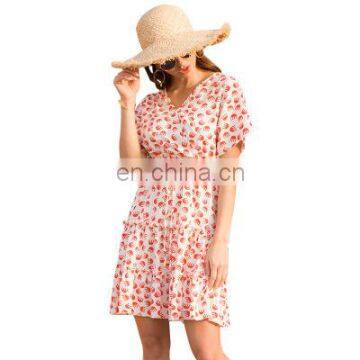 2020 fashion chiffon floral dress summer sweet French retro trend vacation factory direct sales