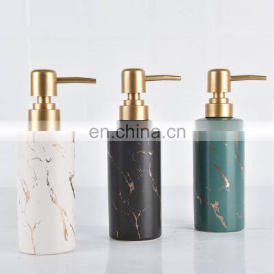 Luxury Marble Design Bathroom Kitchen Shampoo Bottle With Pump Ceramic Liquid Soap Lotion Dispenser