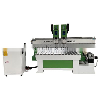 Quality multi head 3d wood stair carving machine 4 axis cnc router 1325 1625 for wood table leg with 1.5kw 2.2 spindles