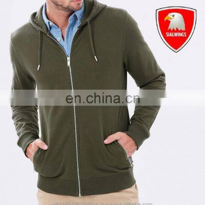 Olive men's fleece hoodie with cotton lace print your logo custom hoodie for american and Australians importers zipper up hoodie