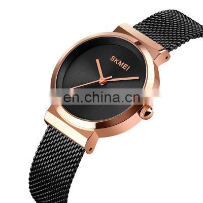 New Arrival Skmei 1595 Stainless Steel Strap Quartz Watch Simple Design Wristwatch for Women